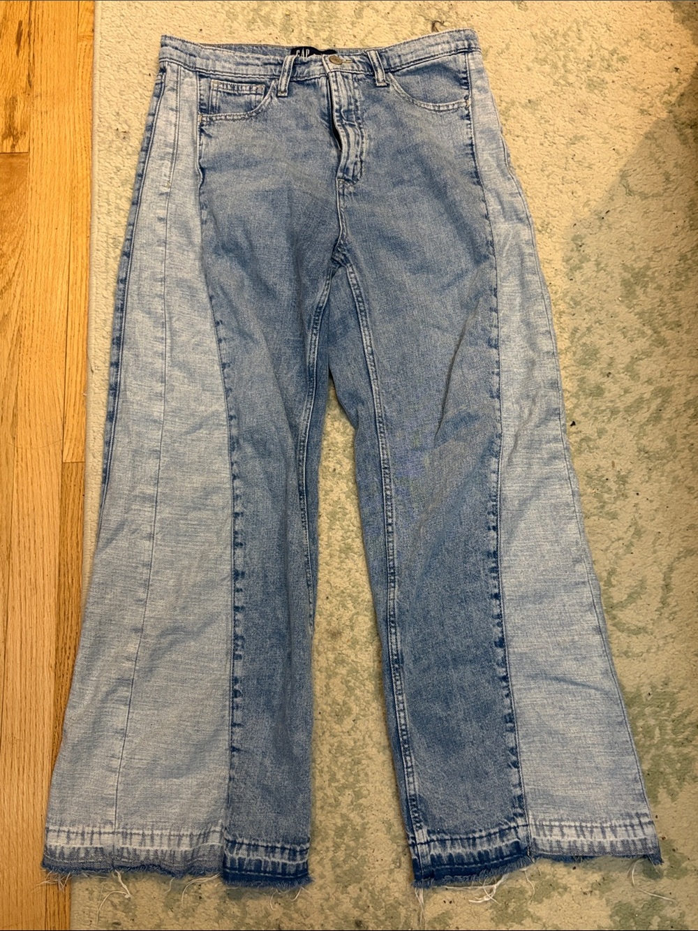 GAP Two-Tone Light Blue Flare Jeans